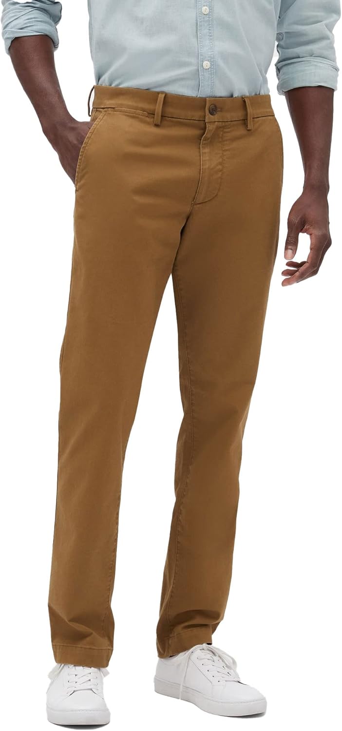 Men's Essential Slim Fit Khaki Chino Pants