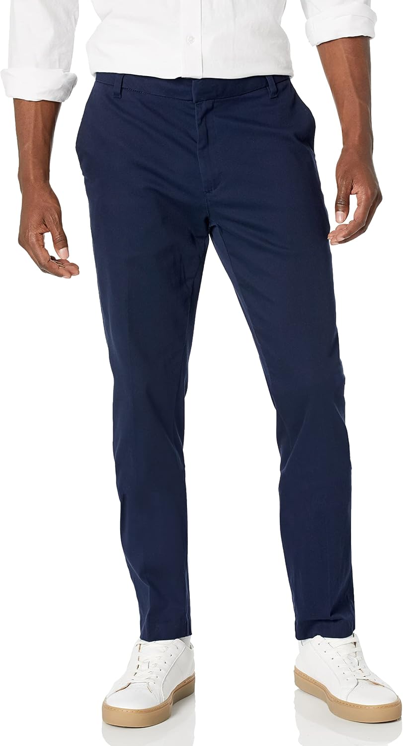 Men's Slim-Fit Wrinkle-Resistant Flat-Front Stretch Chino Pant