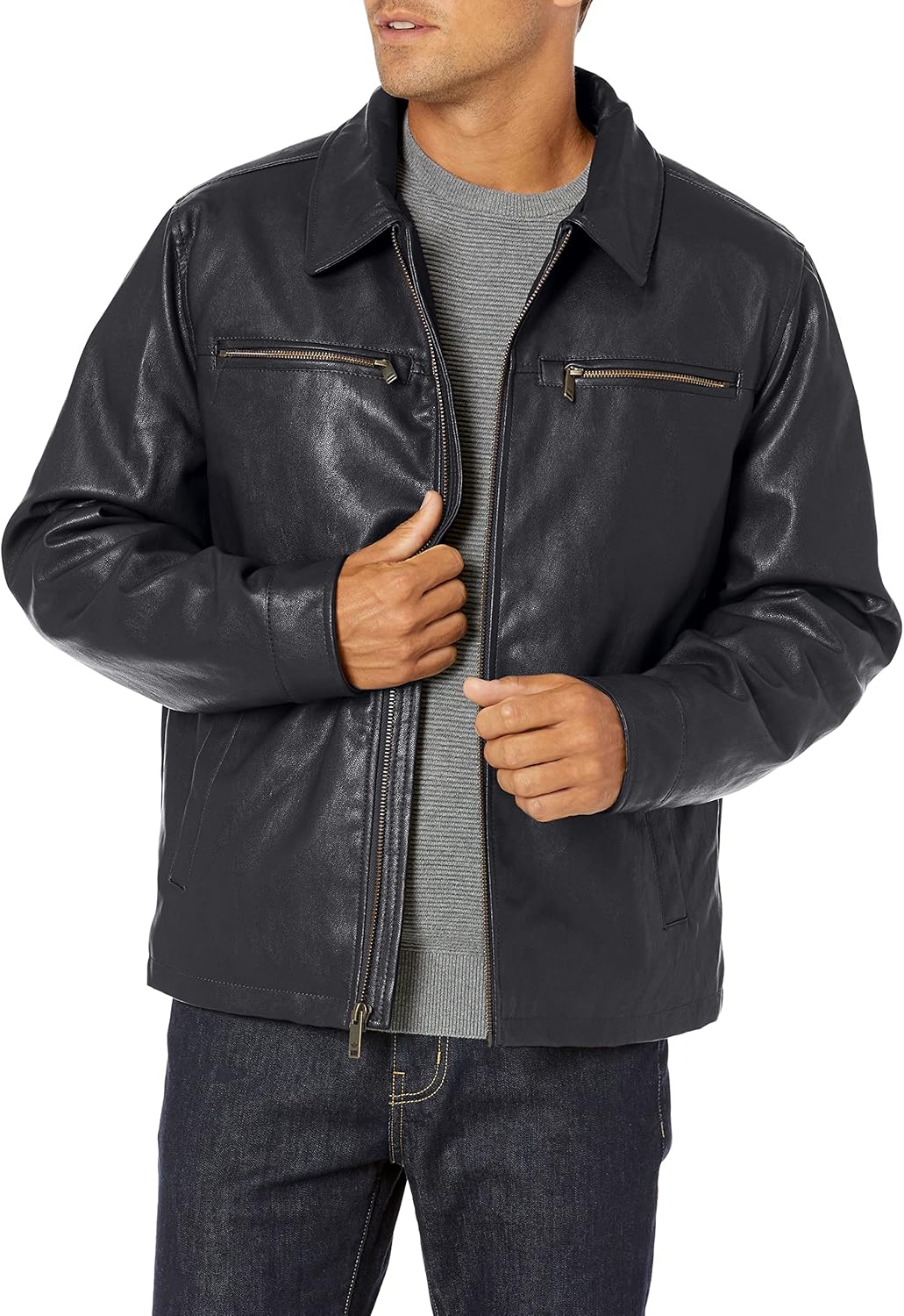 Men's Faux Leather Jacket (Regular, Big & Tall Sizes)
